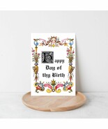 Medieval Mother&#39;s Day Card, Old English Manuscript Style Greeting, Art H... - $7.99
