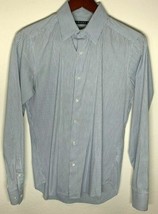 Theory Mens XS Gray/Blue Checkered Long Sleeve Collar Dress Shirt - $21.95