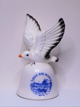 Vintage Sault Ste Marie Michigan Soo Locks Ceramic Souvenir Bell - £9.68 GBP