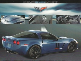 2011 Chevrolet CORVETTE ZO6 CARBON Limited Edition brochure sheet US 11  - £7.98 GBP