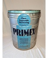 Vintage Primex Vegetable Shortening Large 110 Pound Tin Can Procter &amp; Ga... - £16.40 GBP