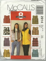 McCall&#39;s Sewing Pattern 2914 Misses Women&#39;s Vest Size 8 10 New - $9.99