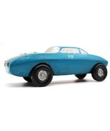 Vtg Wooden Race Car Tiger School Shop Class Project 70&#39;s Style Racer Blu... - $25.00