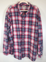 Duluth Trading Co. Men Red Black Plaid Shirt Size 4XL Flannel - £18.87 GBP