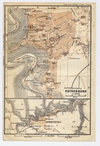 1925 Vintage Map Of Rothenburg Ob Der Tauber / Bavaria Germany - £21.33 GBP