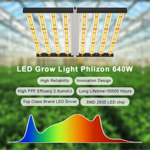 Phlizon 640W Foldable Full Spectrum LED Grow Light All Indoor Plants - £342.19 GBP