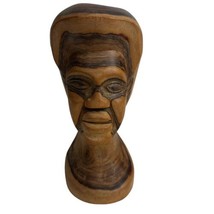 old man Marble wood bust folk hand carved Statue Home Decor - £35.61 GBP