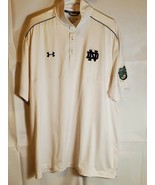 Under Armor Loose Heat Gear Notre Dame Polo Shirt Men&#39;s 2XL White Tony A... - £27.63 GBP