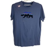 Patagonia Mens Shirt Size XL Slim Fit Short Sleeve Tee Bear Destroyed FLAWED - £17.43 GBP