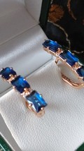 Vintage 1990-s 14 Ct Rolled Gold Sapphire Earrings- Hallmarked 585 RG. - $1,411.25 MXN
