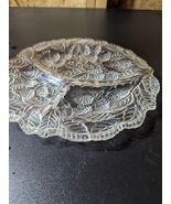 Indiana Glass Loganberry Mulberry Divided Grill Plate Clear Crystal One - €15,97 EUR