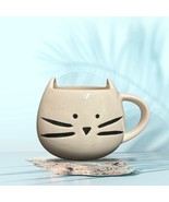 Cat Face Mug Black &amp;  White Kitty With Ears Ceramic Coffee Tea Cup - £9.51 GBP