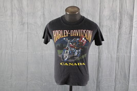 Harley Davidson Shirt (VTG) - Cartoon Beaver Bike Graphic - Men&#39;s Small - £123.61 GBP