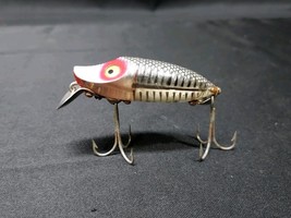 Vintage Heddon River Runt Spook Sinker Fishing Lure Silver Black Red - $14.59