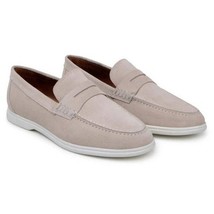Belvedere Men's Walking Shoes Penny Loafer Niko Sand Suede Leather image 6