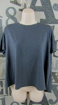 New LOFT Ann Taylor Women Large Loose Fit Gun Metal Grey Short Slv. Knit Top $25 - £14.34 GBP