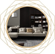 Modern Circle Mirror With Metal Frame 24 Inches Decorative Wall, Washrooms. - £70.30 GBP