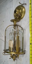 Vintage Metal 4 Candle Gold Colored Ceiling Sconce Lamp Glass Fixture egz - $148.49