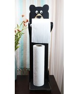 Whimsical Kids Rustic Black Bear Cub Toilet Paper Holder Floor Stand W/ ... - $76.68 CAD