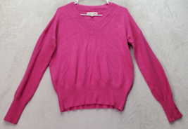 Philosophy Sweater Women&#39;s Small Pink Knit Viscose Long Sleeve V Neck Pullover - £18.09 GBP