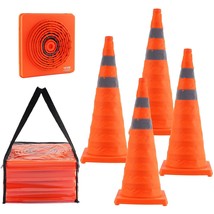 VEVOR Safety Cones, 4 Pack 28 inch Collapsible Traffic Cones, Constructi... - $59.93 CAD