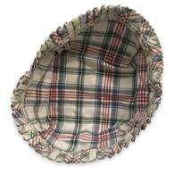 Longaberger Small Berry Basket Liner Market Day Plaid Fabric Red Blue - £13.44 GBP