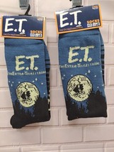 E.T. The Extra-Terrestrial Mens Crew Socks 2 Pair Blue/Black Fits Shoe S... - $12.34