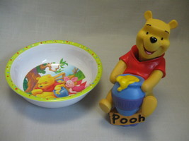 Winnie The Pooh Bobble Head Plastic Bowl Pooh &amp; Pigglet Walt Disney World  - $19.00