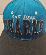 Vintage Style Zephyr San Jose Sharks Black Teal Spellout Side Patch Snapback Hat - £11.34 GBP