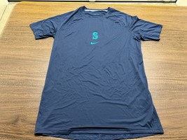 Seattle Mariners Men’s Blue MLB Baseball Fitted Shirt - Nike Dri-Fit - L... - $19.99