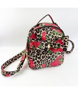 Betsey Johnson Zipper Leopard Print Red Rose Backpack Purse Bow One Indi... - $68.56 CAD