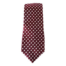 SEAN JOHN Burgundy Red White Perfect Polka Dot Silk Twill Classic Tie - £14.94 GBP