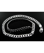 Elegante Solide 925 Sterlingsilber Kandare Link- Design Herren Halskette... - $105.17