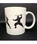 Japanese NINJA 3-5/8&quot;H Coffee Tea Mug Ceramic Made in Japan White Black - $27.64 CAD