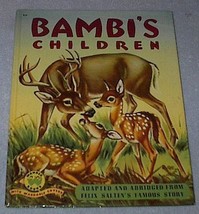 Child&#39;s Vintage Wonder Book, Bambi&#39;s Children No 544 1951 - £6.39 GBP