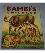Child&#39;s Vintage Wonder Book, Bambi&#39;s Children No 544 1951 - $149.45 MXN