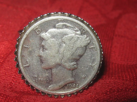 Authentic Vintage 900 Silver Liberty Mercury Dime Adjustable Ring 6-9 - $12.00