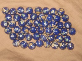 Wholesale  Lot  Of  50 Gemstone Inlay 10mm Lapis Color  Globe  Beads - £135.57 GBP