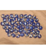 Wholesale  Lot  Of  50 Gemstone Inlay 10mm Lapis Color  Globe  Beads - £134.32 GBP