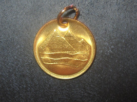 Authentic SMALL 18MM Egypt Egyptian Pyramid Coin Charm Pendant Necklace - £3.14 GBP