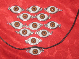 Wholesale Lot of a  Dozen  Brown  Eyeball  Pendants - £12.01 GBP