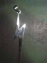New Stainless  Steel  Large Lightning Bolt  Pendant  Necklace - £5.58 GBP