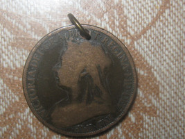 Vintage 1897- 1901 British Queen Victoria Penny Coin Pendant Necklace - $8.00