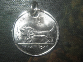 20MM Israeli Israel Lion Silver Tone Coin Pendant Necklace - $8.00