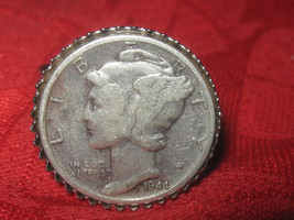 Authentic Sterling Silver  Mercury Dime  Adjustable Ring 6-9 - $12.00