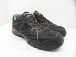 HELLY HANSEN Men&#39;s Terreng Slip Resistant Athletic Work Shoes Black/Orange 9.5M - £46.27 GBP
