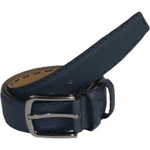 Men Genuine Leather Belt PIERO ROSSI Turkey Soft Full Grain Hand Stitch 301 Navy image 4