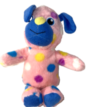 World Plush Stuffed Animal Puppy Dog Pink and Blue with Colored Spots Tush Tag - £13.13 GBP