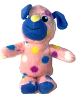 World Plush Stuffed Animal Puppy Dog Pink and Blue with Colored Spots Tu... - $22.28 CAD