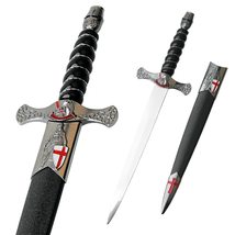 Munetoshi 15.5 Black Knight Templar Crusader Dagger Steel Medieval Renaissance  - £23.07 GBP